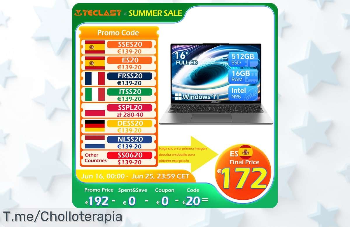 Teclast F16 Air 16 pulgadas con giro 180º y potente Intel N95 un super chollo con teclado retroiluminado para que disfrutes en precio de ganga aprovecha este ofertón nunca visto ya