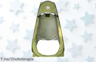 Tienda de campaña cambiador y ducha portátil con montaje exprés precio loco incluye bolsa transporte super chollo descuento brutal oferta nunca vista compra ya antes que se acabe