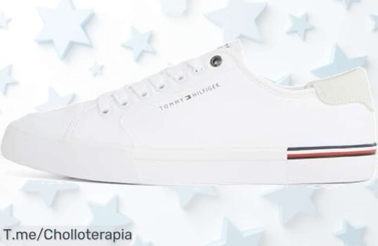 Tommy Hilfiger blanco con suela vulcanizada un super chollo que eleva tu estilo a otro nivel aprovecha este descuento brutal y precio de ganga antes que se acabe la oferta nunca vista