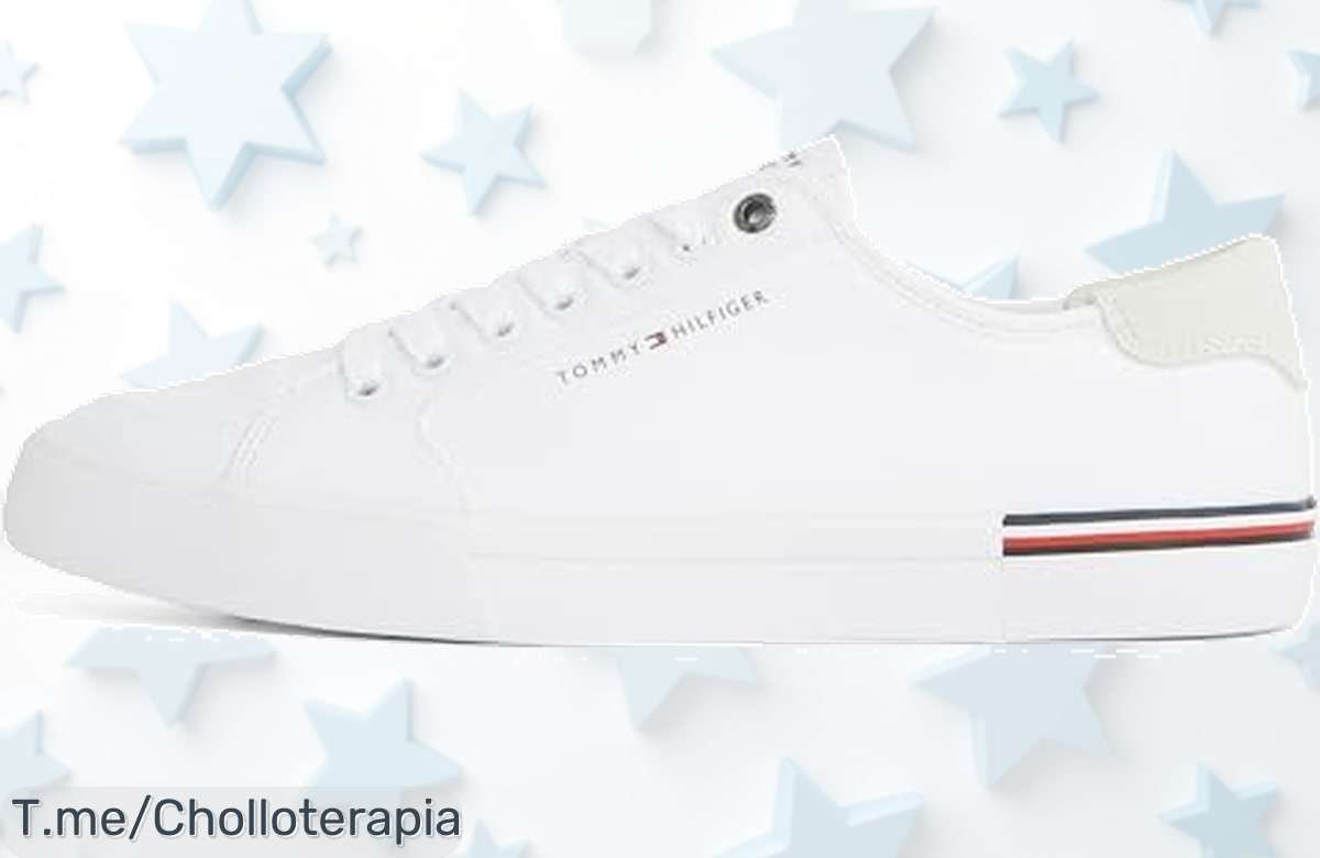 Tommy Hilfiger blanco con suela vulcanizada un super chollo que eleva tu estilo a otro nivel aprovecha este descuento brutal y precio de ganga antes que se acabe la oferta nunca vista