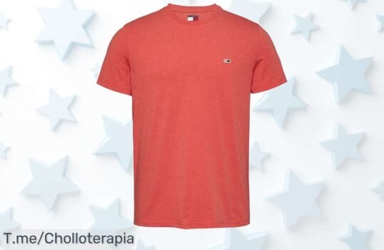 Tommy Jeans naranja súper resistente con cuello que no se deforma y estilo único precio loco nunca visto aprovecha este super chollo antes que desaparezca
