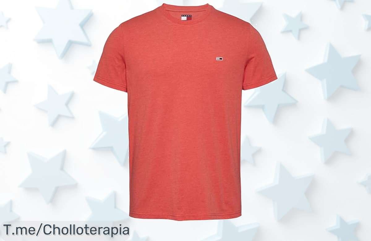 Tommy Jeans naranja súper resistente con cuello que no se deforma y estilo único precio loco nunca visto aprovecha este super chollo antes que desaparezca
