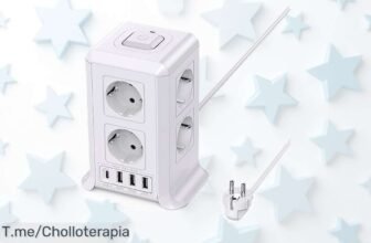 Torre regletas con 8 tomas y 4 USB la solución potente que protege tus aparatos a precio loco no dejes escapar este ofertón único ¡compra ya antes que desaparezca!