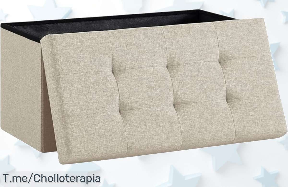 Transforma tu hogar con el Baúl Puff Plegable que aguanta hasta 300 kg; precio loco y estilo único, ¡aprovecha este ofertón antes de que se acabe!