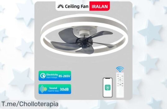 Transforma tu hogar con el IRALAN: Ventilador de techo moderno con luz LED y control remoto, ¡ofertón exclusivo! 6 velocidades para tu comodidad, aprovecha este precio loco antes de que se agote