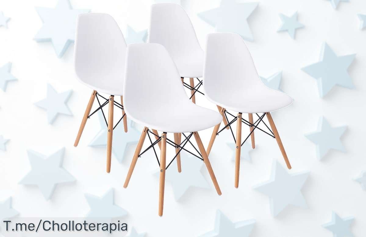 Transforma tu hogar con las 4 sillas Dinamarca a un precio loco y disfruta de un estilo nórdico único. ¡No pierdas esta oferta limitada, compra ya antes que se agoten!