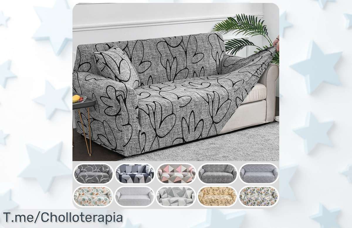 Transforma tu sala con esta funda de sofá elástica y floral, fácil de poner y a precio loco. ¡No te pierdas este ofertón limitado, compra ya antes que volar!
