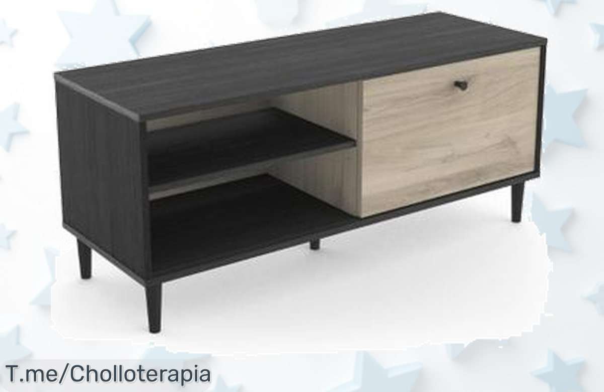 Transforma tu salón con la Mesa Tv Arty en roble Kronberg y negro, un ofertón único que no podrás dejar pasar. ¡Es ahora o nunca! Compra ya y dale vida a tu hogar.