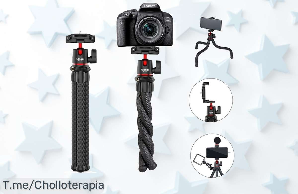 Trípode pulpo Ulanzi MT11 súper versátil con soporte 2 en 1 para móvil y cámara oferta nunca vista aprovecha este super chollo precio loco antes que desaparezca
