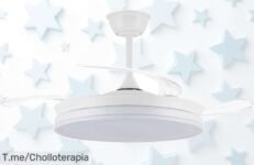 Ventilador de techo Akunadecor con motor DC silencioso y 6 velocidades controla desde la app disfruta luz LED regulable aprovecha este ofertón de precio loco ya