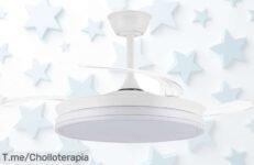 Ventilador de techo Akunadecor con motor ultra silencioso y luz LED regulable disfruta del frescor perfecto en casa con este super chollo que desaparece rápido ¡aprovecha ya!