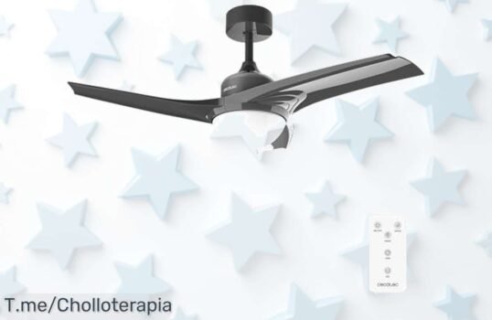 Ventilador de techo Cecotec con luz LED y mando a distancia potente frescura en verano calor suave en invierno ¡Disfruta este ofertón a precio loco antes que se acabe!