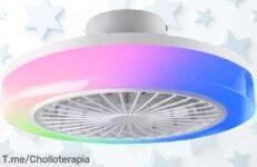 Ventilador de techo led moderno con motor dc y luz rgb regulable máximo confort y silencio en diseño espectacular super chollo solo hoy aprovecha este descuento brutal jamás visto