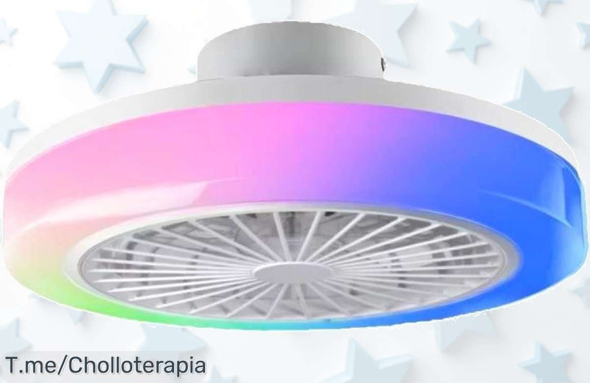Ventilador de techo led moderno con motor dc y luz rgb regulable máximo confort y silencio en diseño espectacular super chollo solo hoy aprovecha este descuento brutal jamás visto