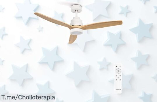 Ventilador de techo silencioso con diseño exclusivo en madera 100%, frescura y estilo en tu hogar, aprovecha este ofertón con descuento brutal que no volverá ¡compra ya!