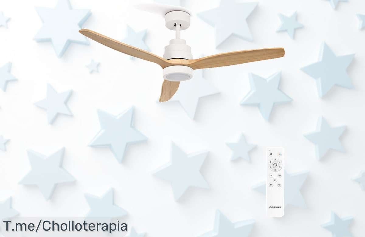 Ventilador de techo silencioso con diseño exclusivo en madera 100%, frescura y estilo en tu hogar, aprovecha este ofertón con descuento brutal que no volverá ¡compra ya!
