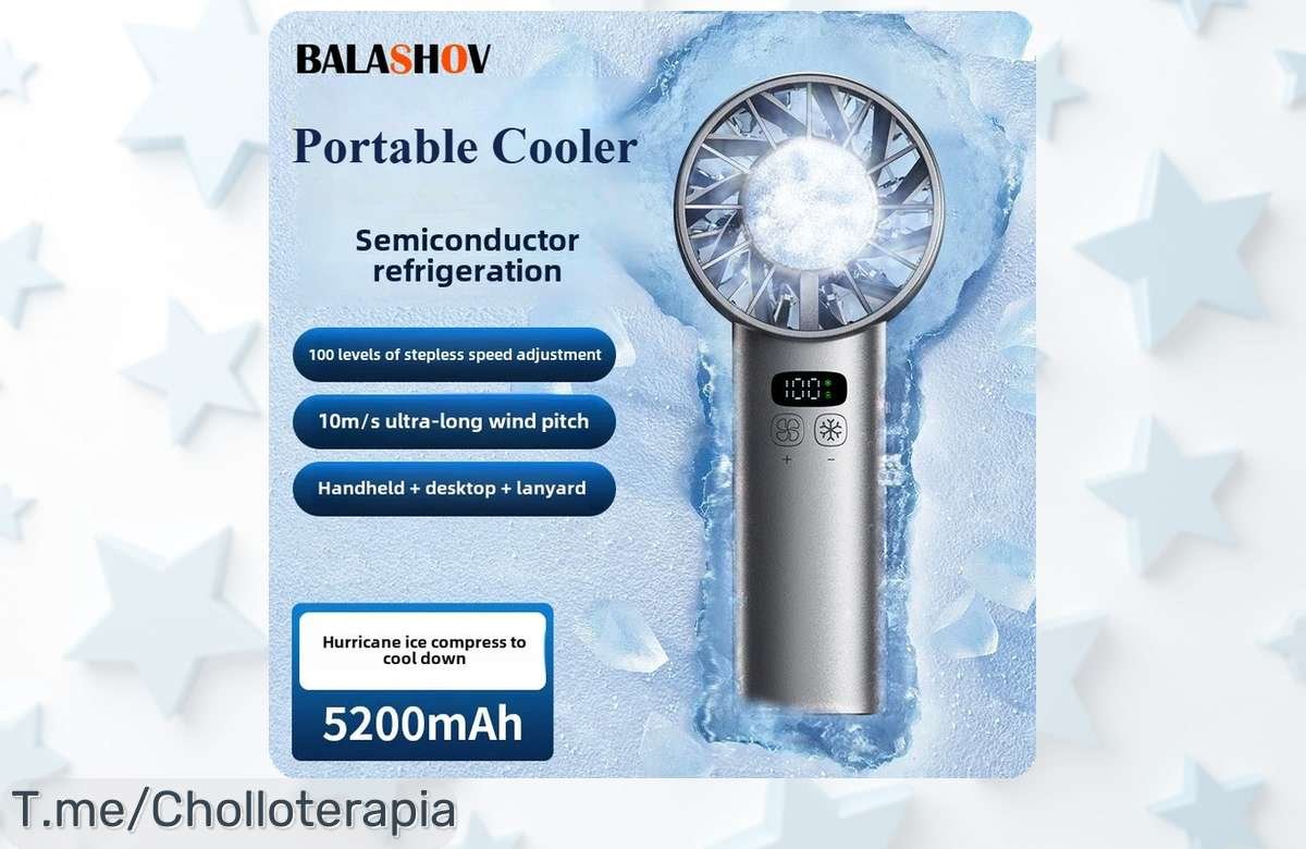 Ventilador portátil de alta velocidad con pantalla LED que enfría donde quieras disfruta este super chollo de descuento brutal precio de ganga compra ya antes que se agote