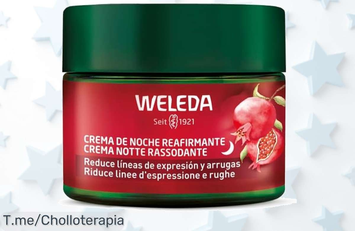 Weleda crema de noche reafirmante con aceite de granada y péptidos maca piel más firme arrugas reducidas super chollo con descuento brutal corre ahora precio loco jamás visto oferta limitada