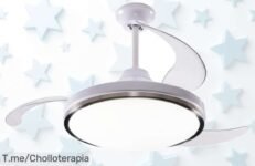 WellHome ventilador de techo súper silencioso con luz LED y aspas retráctiles a precio loco disfruta 6 velocidades con mando aprovecha este ofertón limitado ya