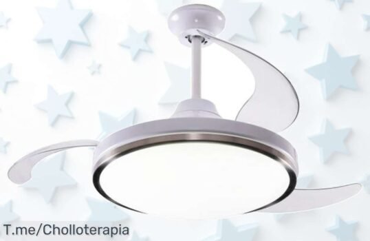WellHome ventilador de techo súper silencioso con luz LED y aspas retráctiles a precio loco disfruta 6 velocidades con mando aprovecha este ofertón limitado ya