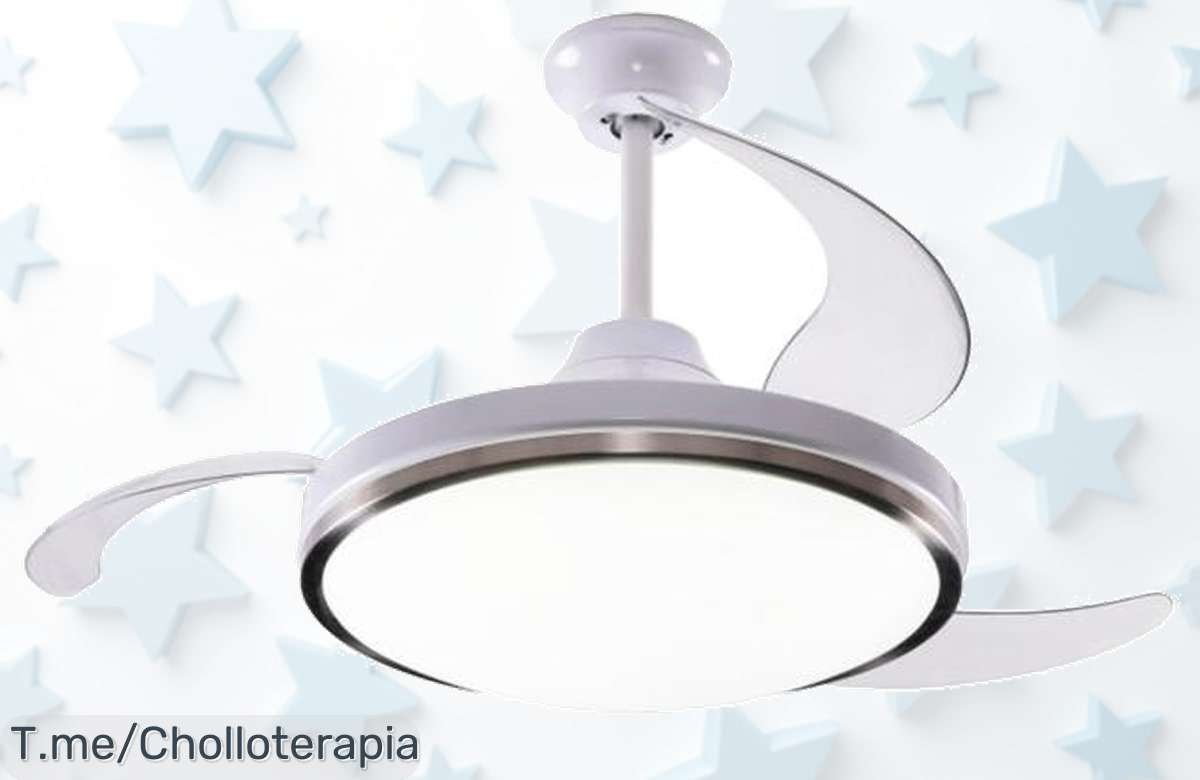 WellHome ventilador de techo súper silencioso con luz LED y aspas retráctiles a precio loco disfruta 6 velocidades con mando aprovecha este ofertón limitado ya