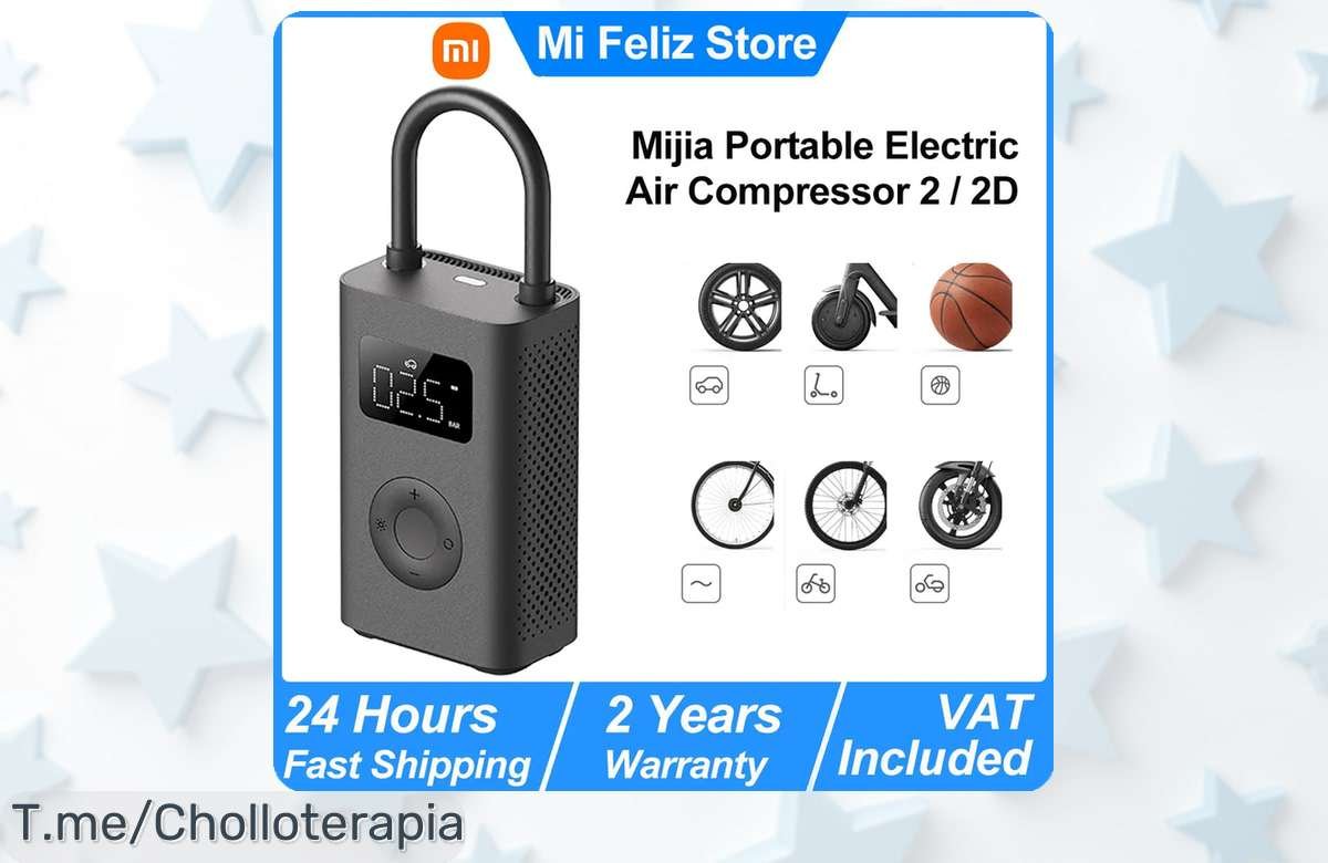 Xiaomi Mijia compresor eléctrico inteligente con detección digital para coche y bici precio loco jamás visto aprovecha este ofertón único antes que se acabe compra ya