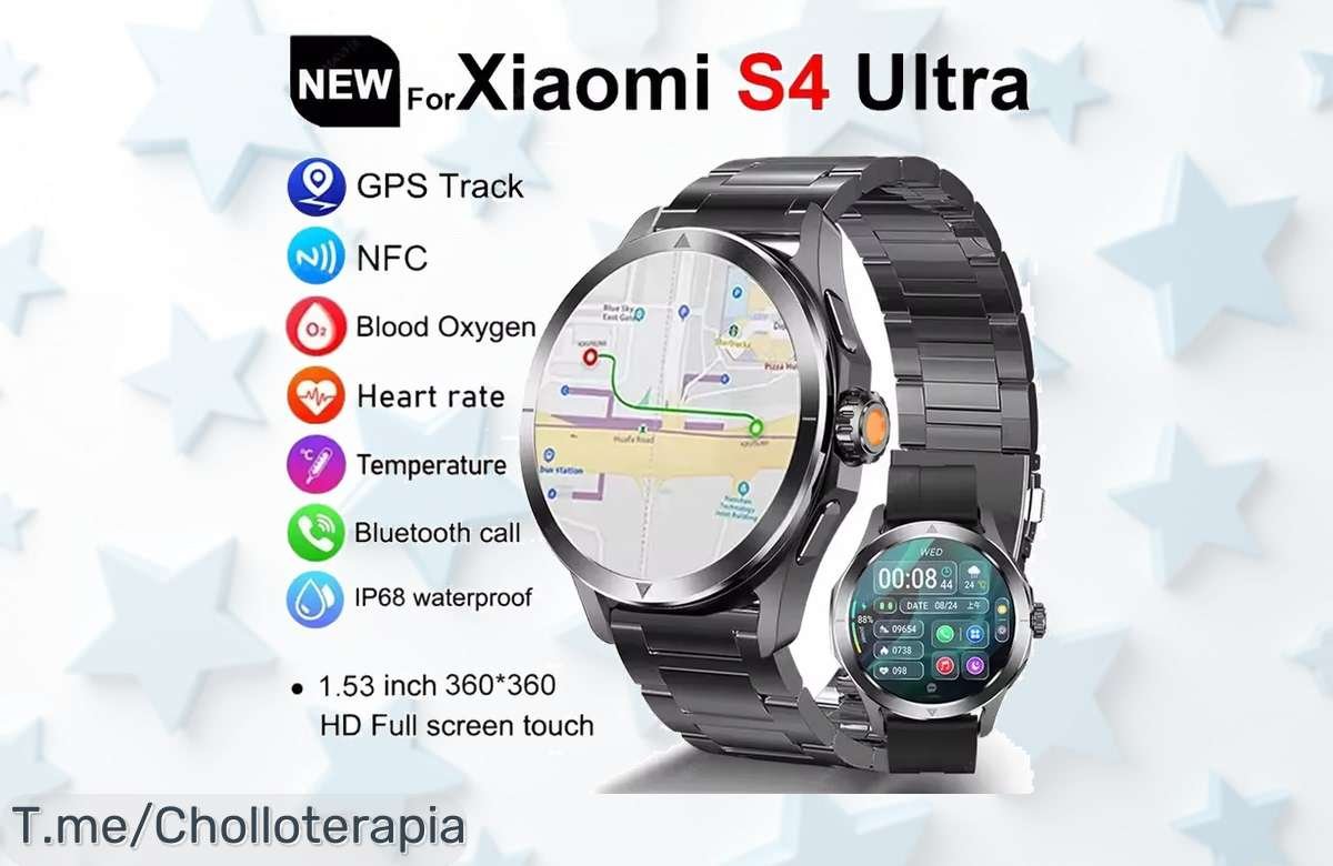 Xiaomi S4 Ultra GPS smartwatch con pantalla AMOLED ritmo cardíaco y llamadas Bluetooth, un ofertón con descuento brutal precio loco nunca visto compra ya oferta limitada