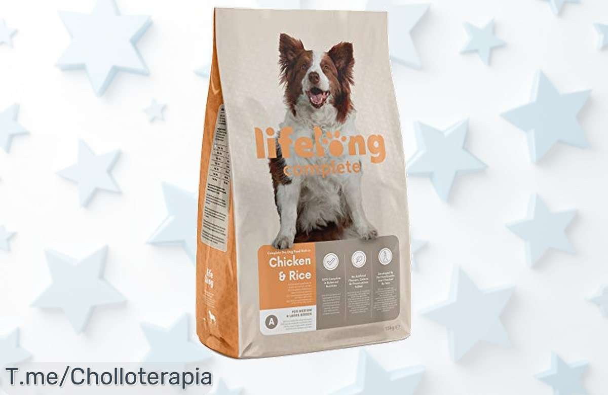 alimento para perros con pollo fresco y arroz que cuida sus articulaciones y pelaje ahora al precio loco de un super chollo solo por tiempo limitado corre antes que se agote