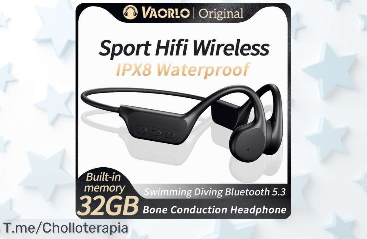 auriculares de conducción ósea para nadar con bluetooth y mp3 32g precio loco que nunca viste sonido hi fi impermeables ipx8 super chollo oferta limitada corre ya