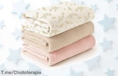 conjunto de 3 mantas muselina para bebé súper suave y acolchada con 6 capas precio loco que nunca viste aprovecha este ofertón ahora antes que se agoten corre ya