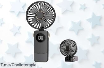 descubre el ventilador mini portátil con 5 velocidades súper chollo y batería larga para refrescarte siempre no dejes pasar este descuento brutal compra ya precio loco limitado