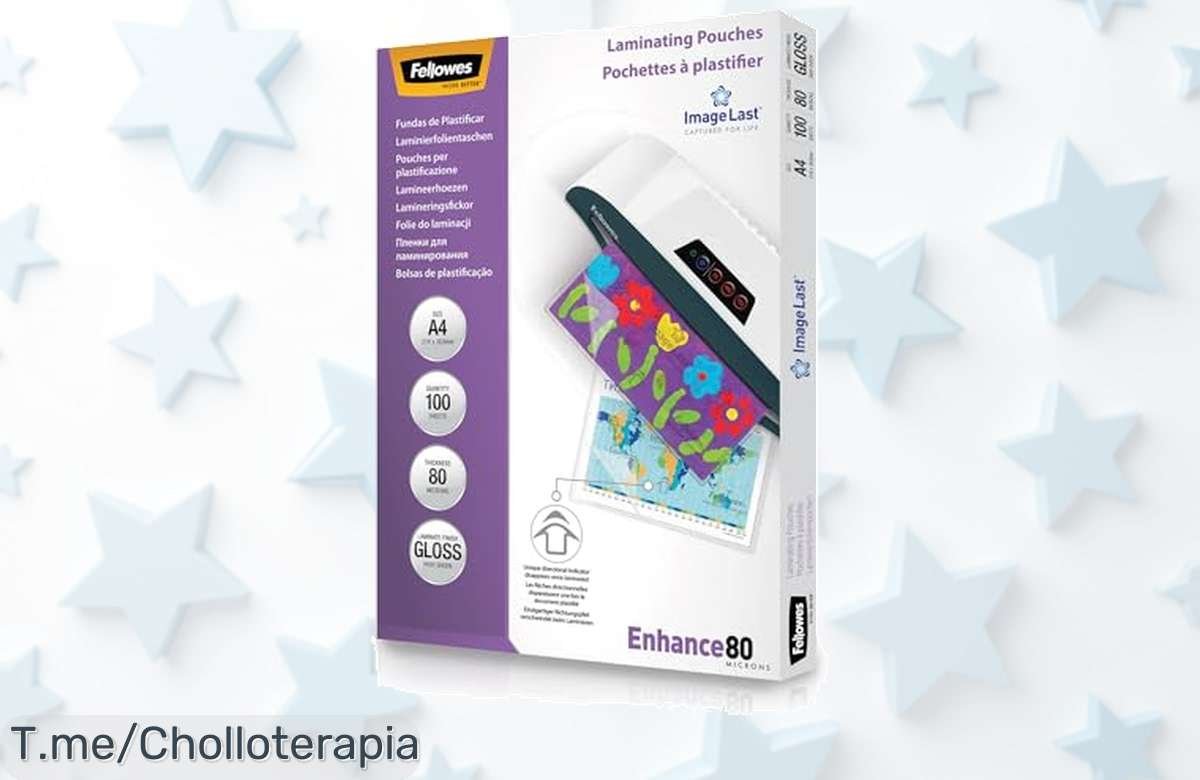 fellowes fundas para plastificar A4 brillo 160 micras chollazo duración pro y acabado impecable precio loco descuento brutal solo hoy actúa ya