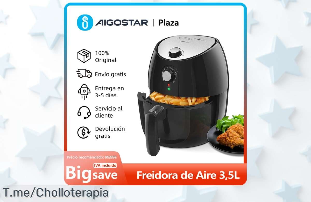 freidora de aire potente con 6 modos preconfigurados disfruta comida sana y deliciosa sin aceite aprovecha este ofertón con descuento brutal antes que acabe el super chollo