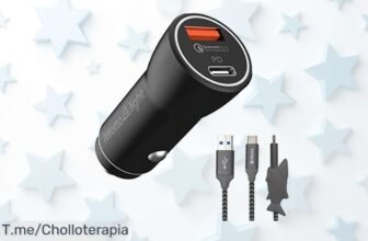iWotto cargador coche doble USB con carga súper rápida y cable ultra resistente no te quedes sin batería aprovecha este ofertón precio loco y descuento brutal limitados corre ya