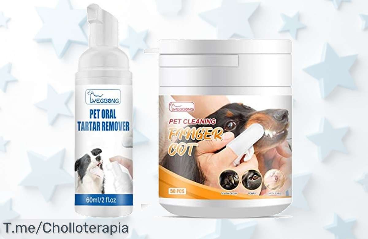 kit dental para perros y gatos con spray anti mal aliento limpieza rápida que protege su sonrisa oferta nunca vista precio loco aprovecha el super chollo antes que se acabe
