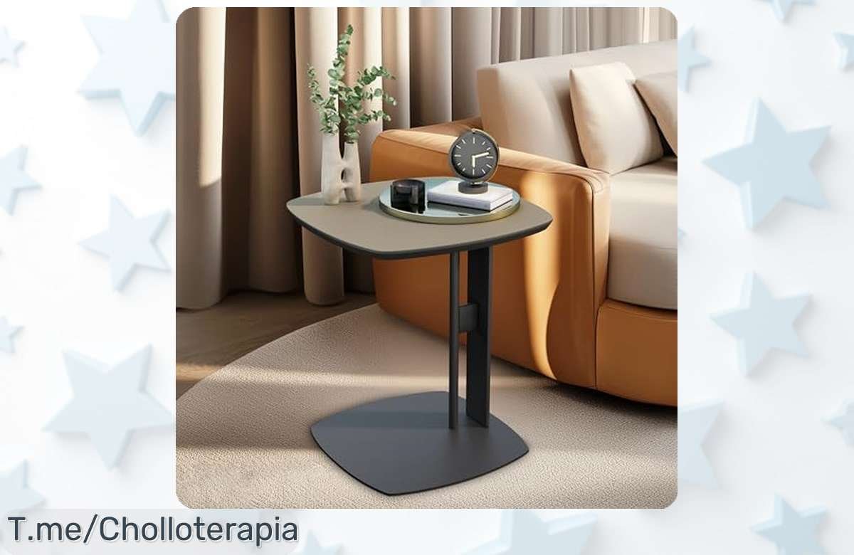 mesa auxiliar redonda con cuero resistente y estructura ultra fuerte aguanta 30 kg diseño moderno ideal para cualquier espacio ¡descuento brutal por tiempo limitado no lo dejes escapar!