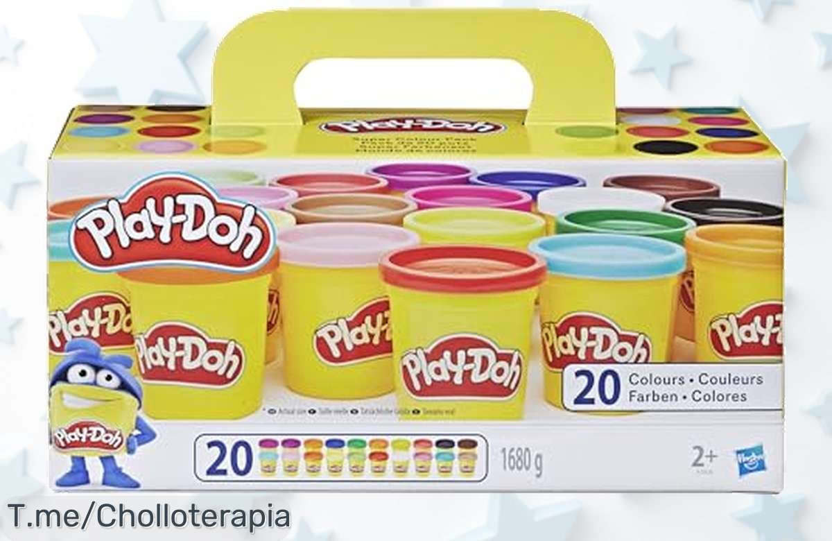 playdoh pack de 20 botes con colores vivos el ofertón nunca visto para que los peques creen sin parar aprovecha este precio loco y llévatelo antes de que se agote