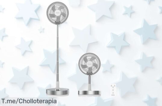 ventilador portátil plegable con mando y batería gigante refresca sin cables ni líos disfruta este súper chollo con descuento brutal corre que vuelan