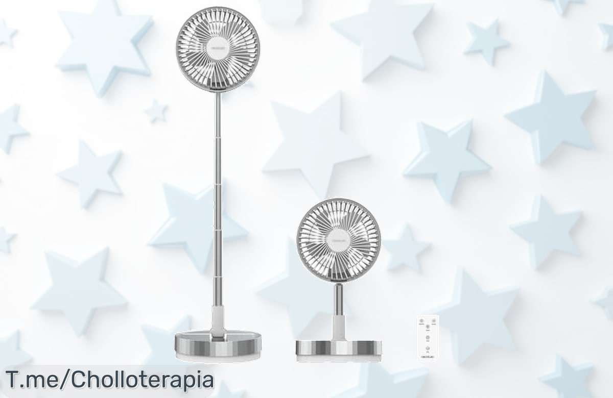 ventilador portátil plegable con mando y batería gigante refresca sin cables ni líos disfruta este súper chollo con descuento brutal corre que vuelan