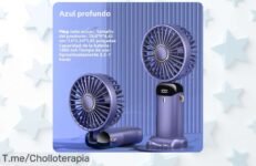 ventilador portátil usb con pantalla y soporte móvil 5 velocidades plegable precio loco para el calor del verano aprovecha este ofertón antes de que se agote