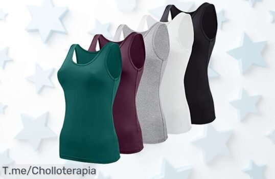 5 camisetas sin mangas en 5 colores básicos con diseño simple para combinar fácil un super chollo a precio loco nevero que no puedes dejar pasar compra ya antes que se acaben