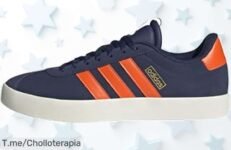 Adidas VL Court 30 dark blue con impacto naranja oro estilo top y suela resistente ahora en un descuento brutal nunca visto precio de ganga pide ya este super chollo limitado