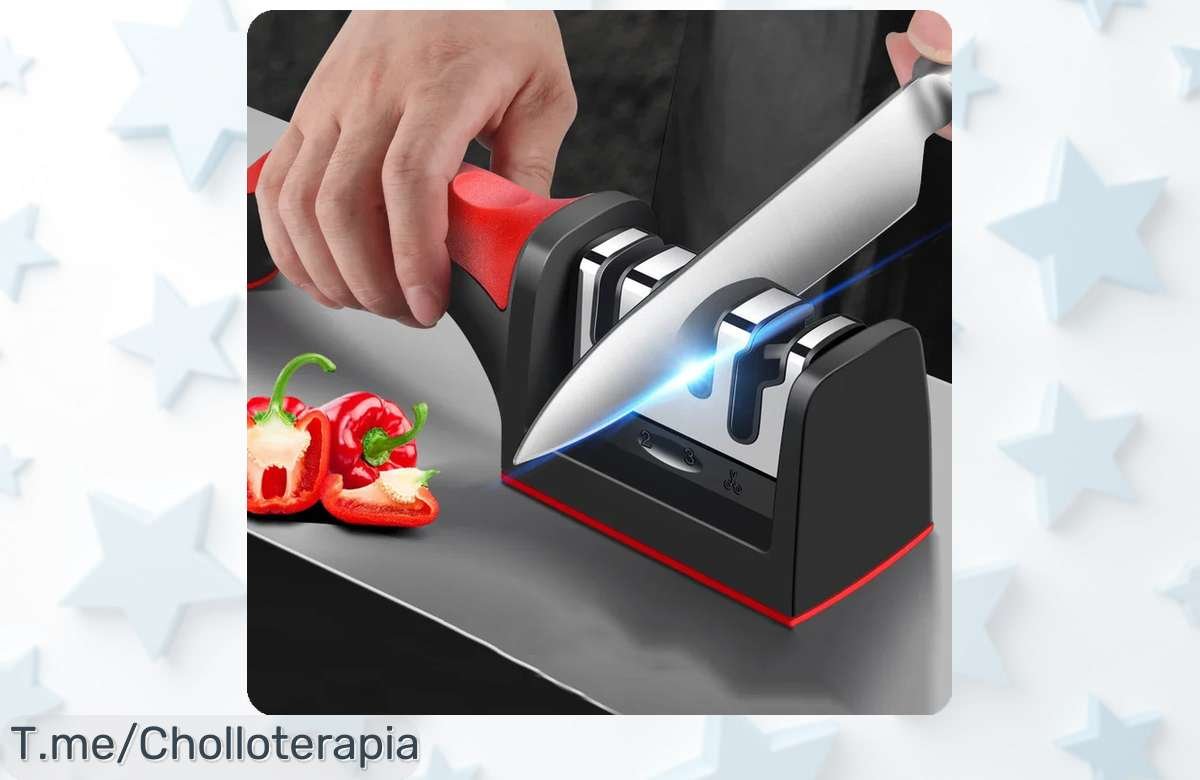 Afilador 3 en 1 acero inoxidable con filo perfecto en segundos descuento brutal nunca visto super chollo y precio loco solo por tiempo limitado ¡compra ya!