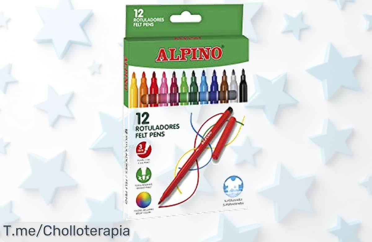 Alpino 12 rotuladores punta resistente y tinta súper lavable un super chollo con colores vivos para peques aprovecha este ofertón con descuento brutal ¡solo por tiempo limitado!