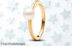 Anillo Pandora chapado en oro con perla única a precio loco descuento brutal que nunca viste aprovecha este super chollo antes de que se agote ya