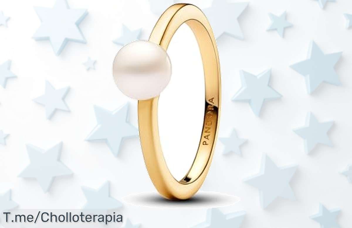 Anillo Pandora chapado en oro con perla única a precio loco descuento brutal que nunca viste aprovecha este super chollo antes de que se agote ya