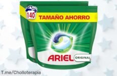 Ariel todo en 1 pods con limpieza brutal que elimina manchas difíciles y deja tu ropa fresquita aprovecha este ofertón de precio loco limita la oferta compra ya