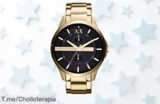 Armani Exchange dorado con movimiento multifunción destaca por su resistencia al agua 50m aprovecha este ofertón nunca visto y corre que se agota el precio loco