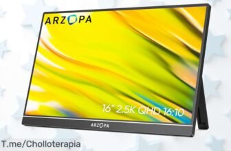 Arzopa monitor portátil QHD 16” con pantalla IPS ultra brillante a precio loco ¡Un ofertón nunca visto que vuela rápido no dejes escapar este super chollo ya mismo!