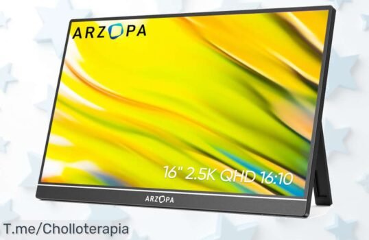 Arzopa monitor portátil QHD 16” con pantalla IPS ultra brillante a precio loco ¡Un ofertón nunca visto que vuela rápido no dejes escapar este super chollo ya mismo!
